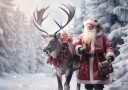 Posterbox.no Santa Claus and Reindeer in Snow Plakat Plakat / 70x100cm