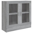 vidaXL Vitrineskap gr? sonoma 82,5x30,5x80 cm konstruert tre