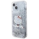 Hello Kitty Liquid Glitter Charms Kitty Head Dėklas Iphone 14 - Sidabrinis