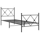  Sengeramme i metall med hode- og fotgavl svart 75x190 cm 8721012373945