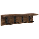  Vegghengt kleshenger med hylle Røkt eik 40 x 10.5 x 10.5 cm