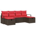vidaXL Sofa sett 5 stk. polyrotting
