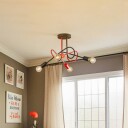 HELam Taklampe Cambridge 4 lyskilder svart-rød