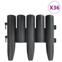 vidaXL Plenkanter 36 stk antrasitt 10 m PP