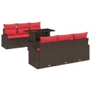 vidaXL Hagesofa Set 7 stk. Brun Poly Rattan