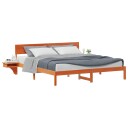  Sengeramme med nattbord Voksbrun 180 x 200 cm Heltre furu