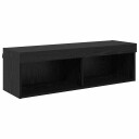  TV Veggskap med LED Svart Eik 100 x 30 x 30 cm Konstruert tre