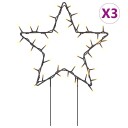 vidaXL Julelysdekorasjon med pigger 3 stjerner 50 LED 29 cm