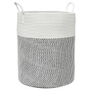  Oppbevaringskurv grå og hvit Ø38x46 cm bomull