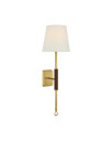 Visual Comfort Griffin Tail Sconce Antique Brass and Saddle Leather