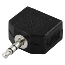 Deltaco Y-adapter 3,5mm stereo lydsplitter, svart