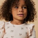 Lil'Atelier Silver Peony Bow Nmfgavo Eko Ls Slim Topp Lil Noos 122 128