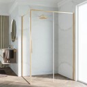 Novellini Riga 2PF Skyvedører Høyre Børstet Messing / 167cm