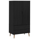 vidaXL Garderobeskap MOLDE Svart 90 x 55 x 175 cm Heltre furu