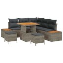 vidaXL Hagesofa Set 8 stk. 7-Antall seter Grå Poly rattan