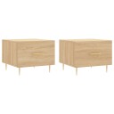  Salongbord 2 stk sonoma eik 50x50x40 cm konstruert tre 8720845428327