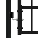 vidaXL Gjerdeport med spydtopp svart 305x198 cm pulverlakkert stål