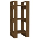 vidaXL Bokhylle/romdeler honningbrun 41x35x91 cm heltre furu