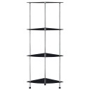 vidaXL Hylle 4 etasjer svart 30x30x100 cm herdet glass