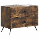  Nattbordskap Røkt Eik 62 x 34,5 x 47,5 cm Konstruert tre