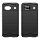 Google Pixel 8a Børstet TPU Deksel Karbonfiber Svart