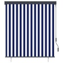 vidaXL Utendørs rullegardin 140x250 cm blå og hvit
