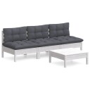  Hagesofagruppe med antrasitt puter 4 deler furu 3096083