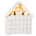 Julekalender med LED-lys og 24 skuffer, hvit