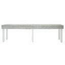  Benk hvit 160x35x45 cm naturlig kubu rotting og heltre mahogni