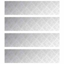  Sjekkplater 4 pcs sølv 100 x 25 cm Aluminium