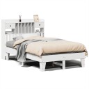 Sengeramme uten madrass hvit 135x190 cm heltre furu 8721158382986