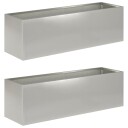vidaXL Hageblomsterpotte 2 stk. Sølv 80 x 30 x 30 cm Rustfritt stål