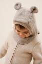Huttelihut Elefantlue Ører Soft Ull Plys Camel Melange 2-4 år/52