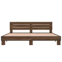  Sengeramme brun eik 200x200 cm konstruert tre og metall 8721102614279