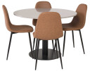 Venture Design Razzia & Polar spisegruppe Grå/brun 4 st stoler & bord 106 cm