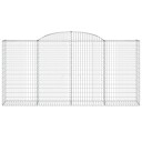vidaXL Gabionkurver buede 8 stk 300x50x140/160 cm galvanisert jern