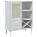 vidaXL Skjenk SENJA rotting utseende hvit 90x40x112 cm heltre furu