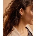Blomdahl Golden Titanium Ear Ring 25 mm Round 8 mm Black diamond