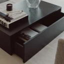 New Works Mass Sofabord Høyt Med Skuff Svartbeiset Eik