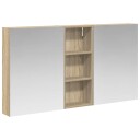  Baderomsskapsett 3 pcs 130 x 14,5 x 70 cm Konstruert tre
