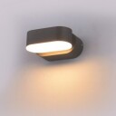 V-Tac 6W LED grå vegglampe - Oval, roterbar 350 grader, IP65 utendørs, 230V, inkl. lyskilde - Dimbar : Ikke dimbar, Kulør : Varm