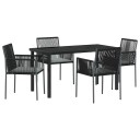  Hage Spisegruppe 5 pcs Svart Poly rattan