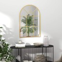 Dekorativt veggspeil i gull 91x60 cm med metallramme