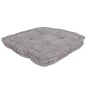 Borg Living Futonpute 40x40x7 cm Myk laget av fløyelsstoff Grå