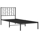 vidaXL Sengeramme i metall med hodegavl svart 80x200 cm 8721012249615