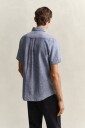 GANT Reg Cotton Linen Ss Shirt   Blue   M