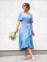 Y.A.S Thea 2/4 Midi Wrap Dress Blå 38
