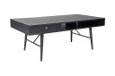 Luxem Sofabord 115 cm med Oppbevaringsskuff + Hylle   Svart/Kobber