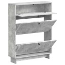 vidaXL Sko Skap EDE 78 x 24 x 103 cm Konstruert tre Betonggrå