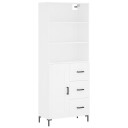 vidaXL Highboard hvit 69,5x34x180 cm konstruert tre 8720845933883